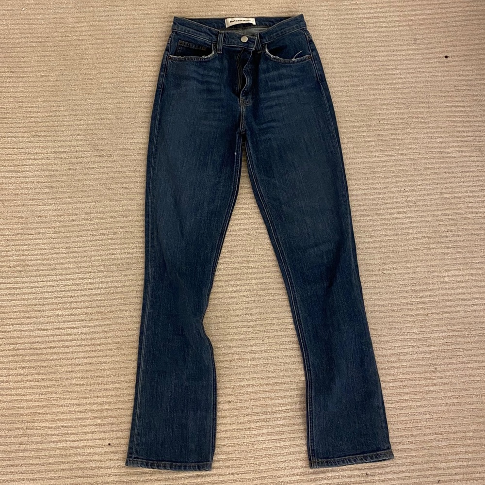 Reformation size 26 straight leg blue jeans